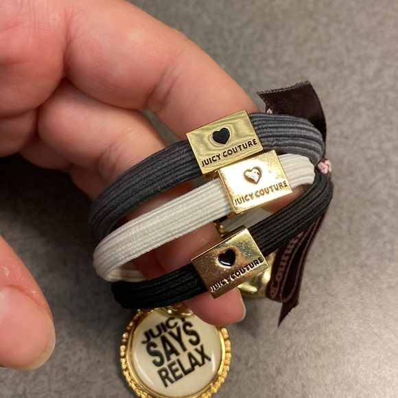 Juicy Couture Stretch Elastic Rubber Band Bracelet's Set of 3 (NEW) Y2K - Picture 2 of 8